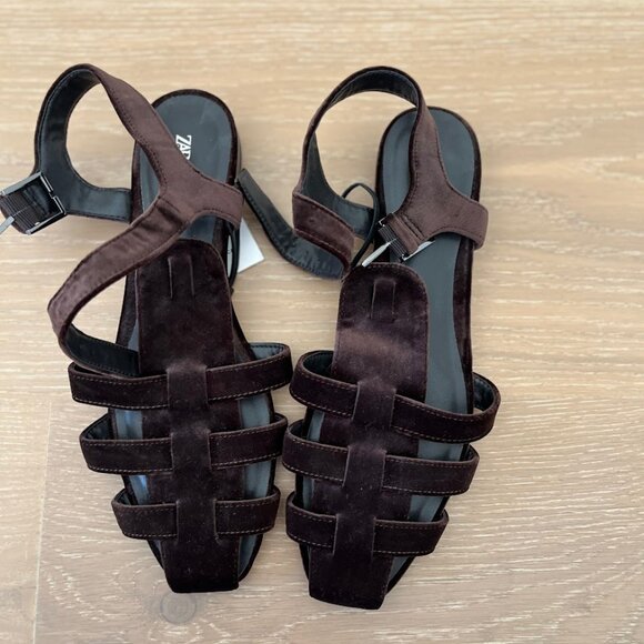 Zara | Velvet Fisherman Sandals | Size 9 | Unworn with Tag - Picture 6 of 8